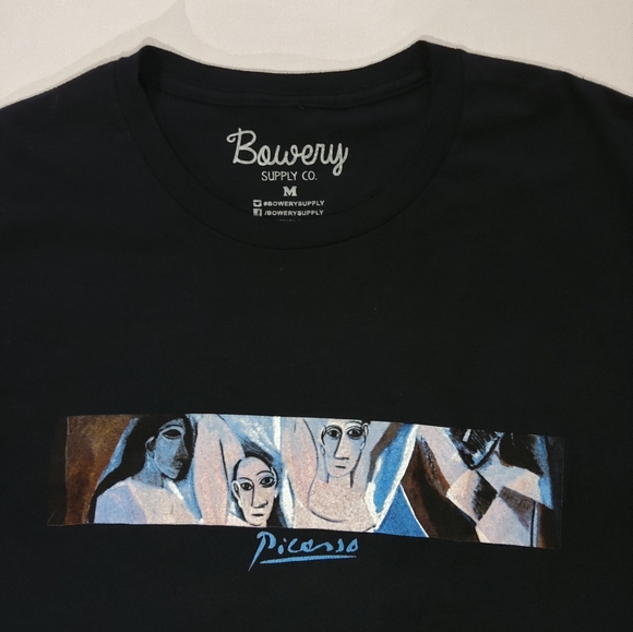 Bowery Supply Co. T-Shirt Mens Medium Black Pablo Picasso Malaga Spain Art Print - Picture 5 of 5